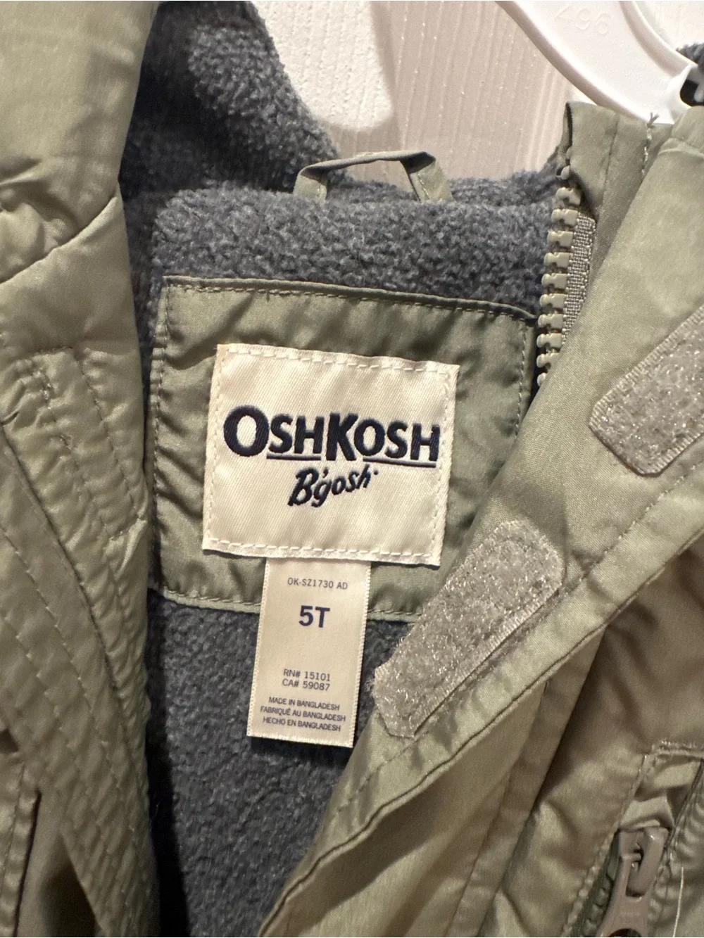 OshKosh B'gosh Olive Hooded Puffer Jacket for Kids